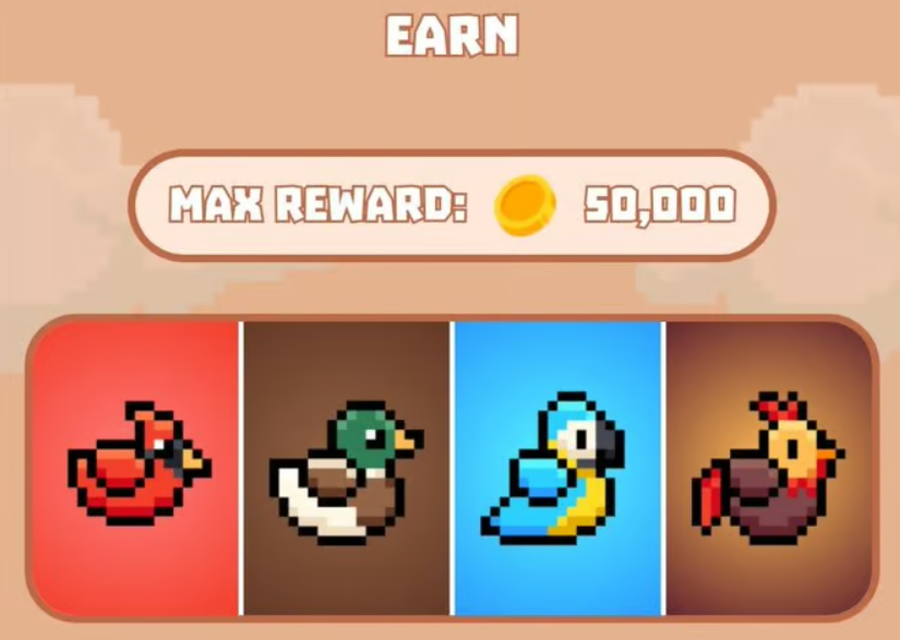 Daily Combo Selection Screen - Bird TON Game