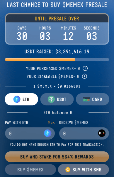 Acheter $MEMEX Prévente