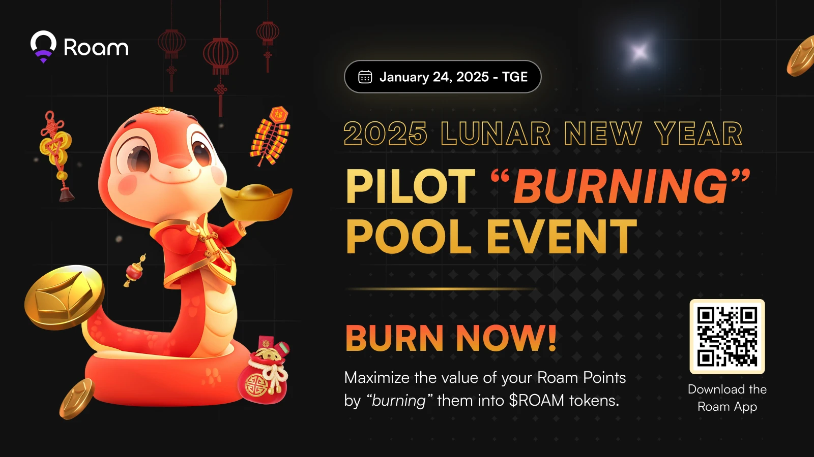 Roam Pilot Burn Pool is online, Spring Festival special event starts, users can exchange $ROAMJeton before TGE