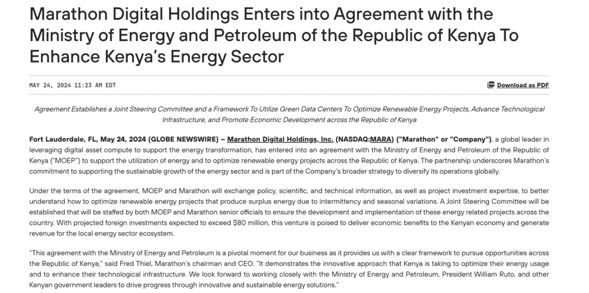 多元业务扩展、全产业链布局，速览龙头矿企Marathon近期动态