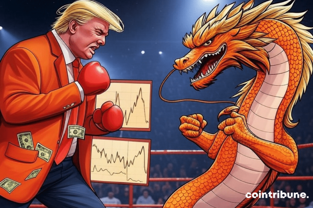 Donald Trump se enfrenta a un dragón en el ring