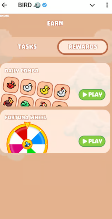 Gameplay Options Screen - Bird TON Game