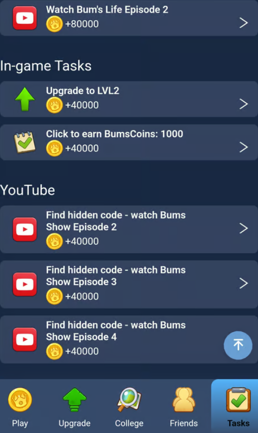 Bums Daily Tasks and Hidden Codes – Source: