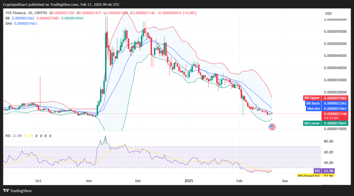 Graphique des prix VVS/USD sur 1 jour