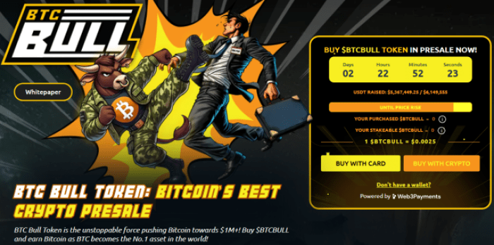 Situs web presale Token Bull BTC