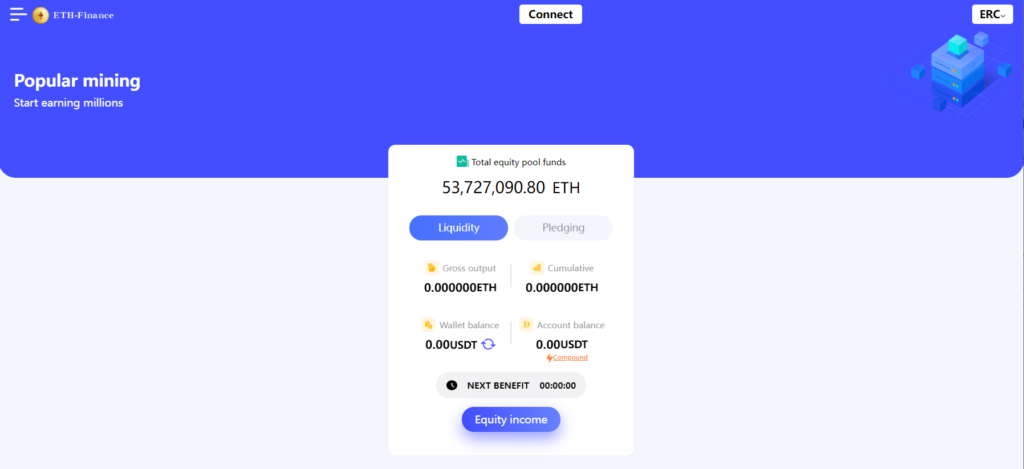 Alleged fraudulent exchange EthFinance’s website is currently still online. Source: Eth-Finance