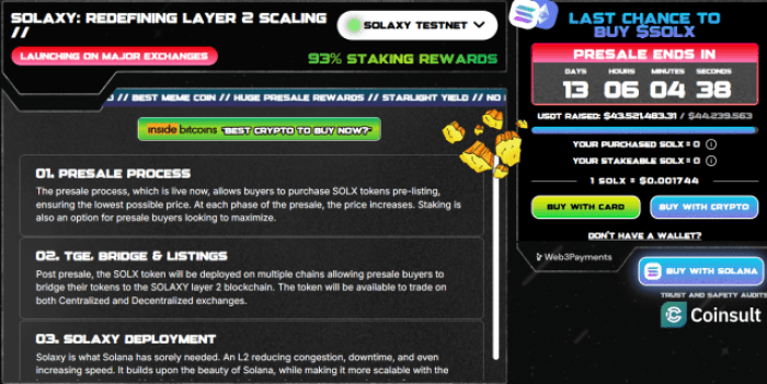 Trang web presale Solaxy
